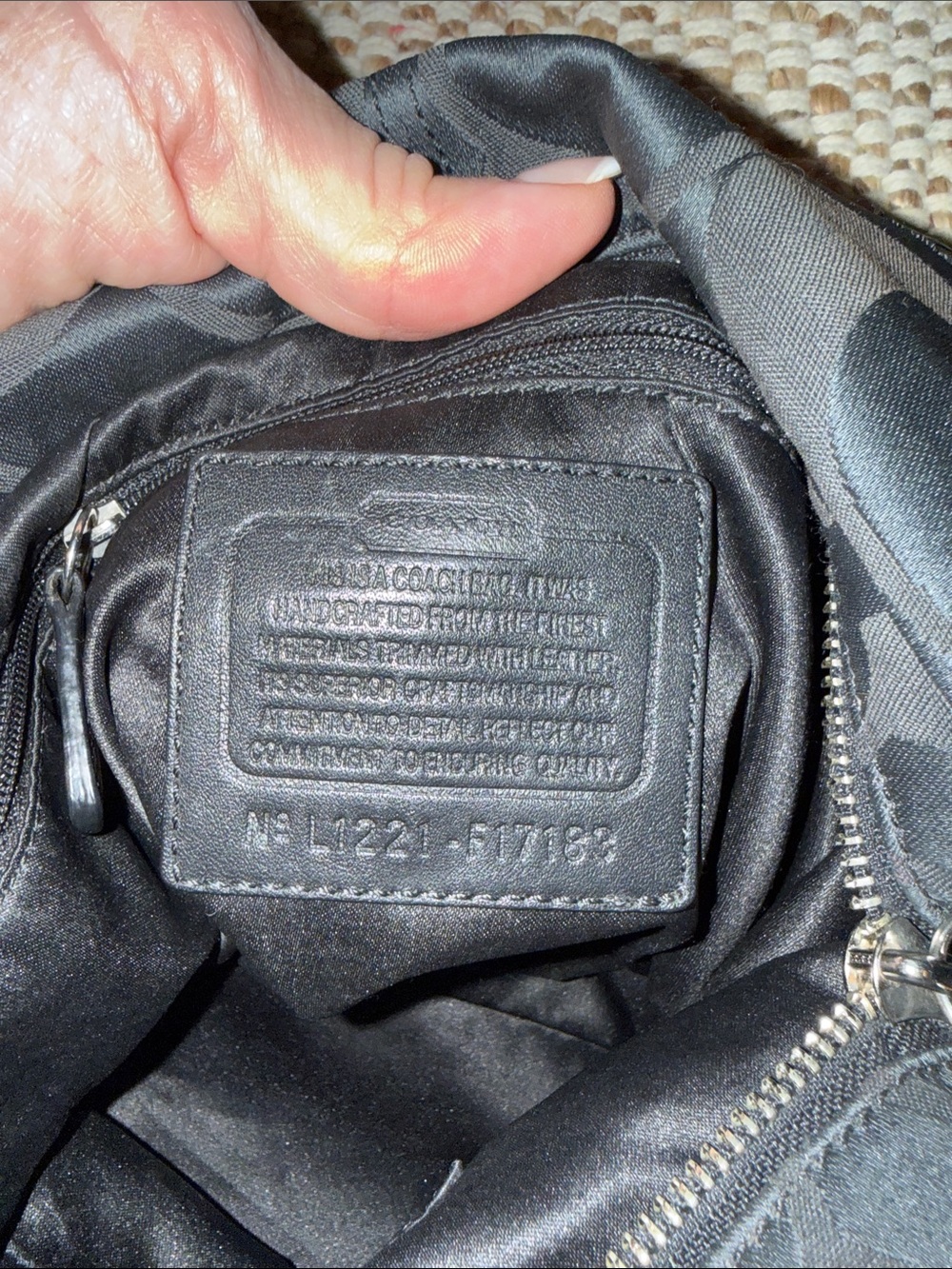 Coach Black Signature Jacquard Tote with Leather Trim F171183 Size 14x4x11 - Picture 8 of 11
